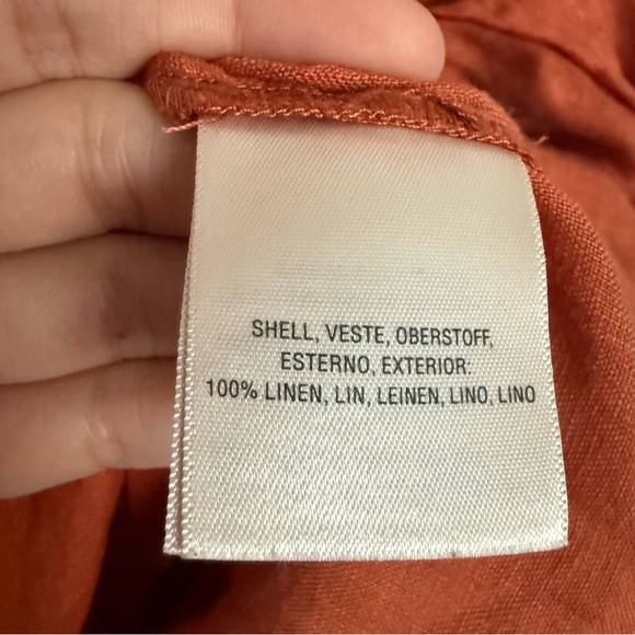 Anthropologie Holding Horses Linen Tunic Top Size S Tie Sleeves Beachy Boho - Picture 7 of 9